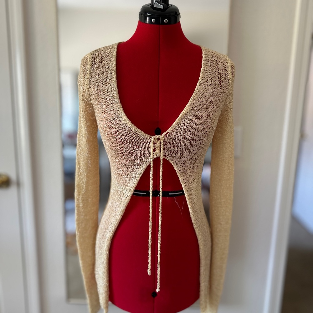 Sasch Gold Crochet Detail Top